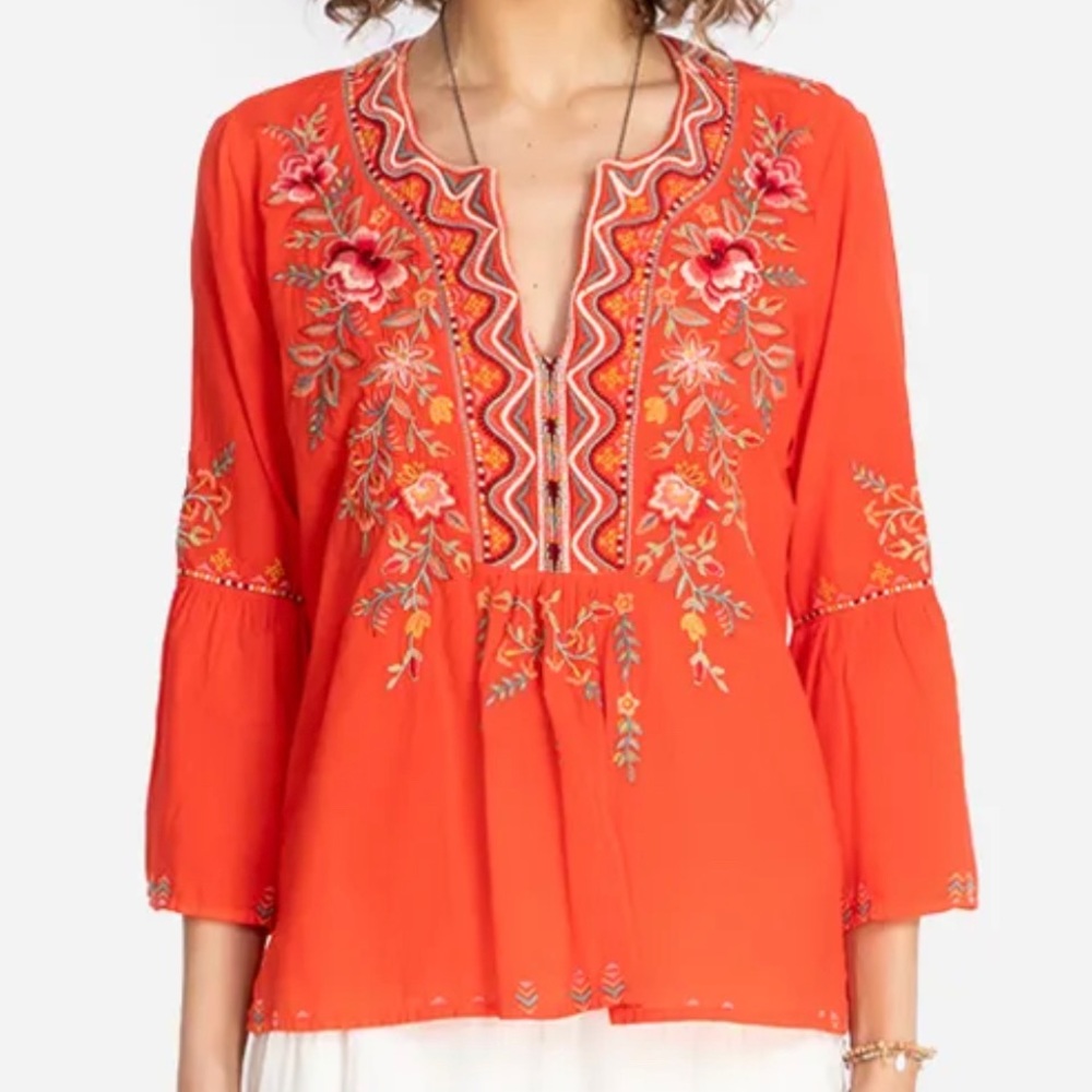 JOHNNY WAS Embroidered Top